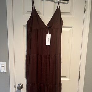 Rhythm Chocolate Brown Midi Dress